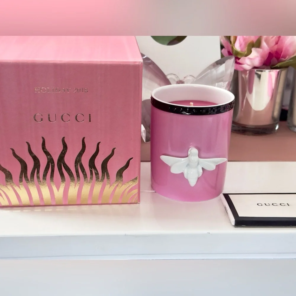 Gucci Pink Porcelain Bee Candle - Picture 1 of 9